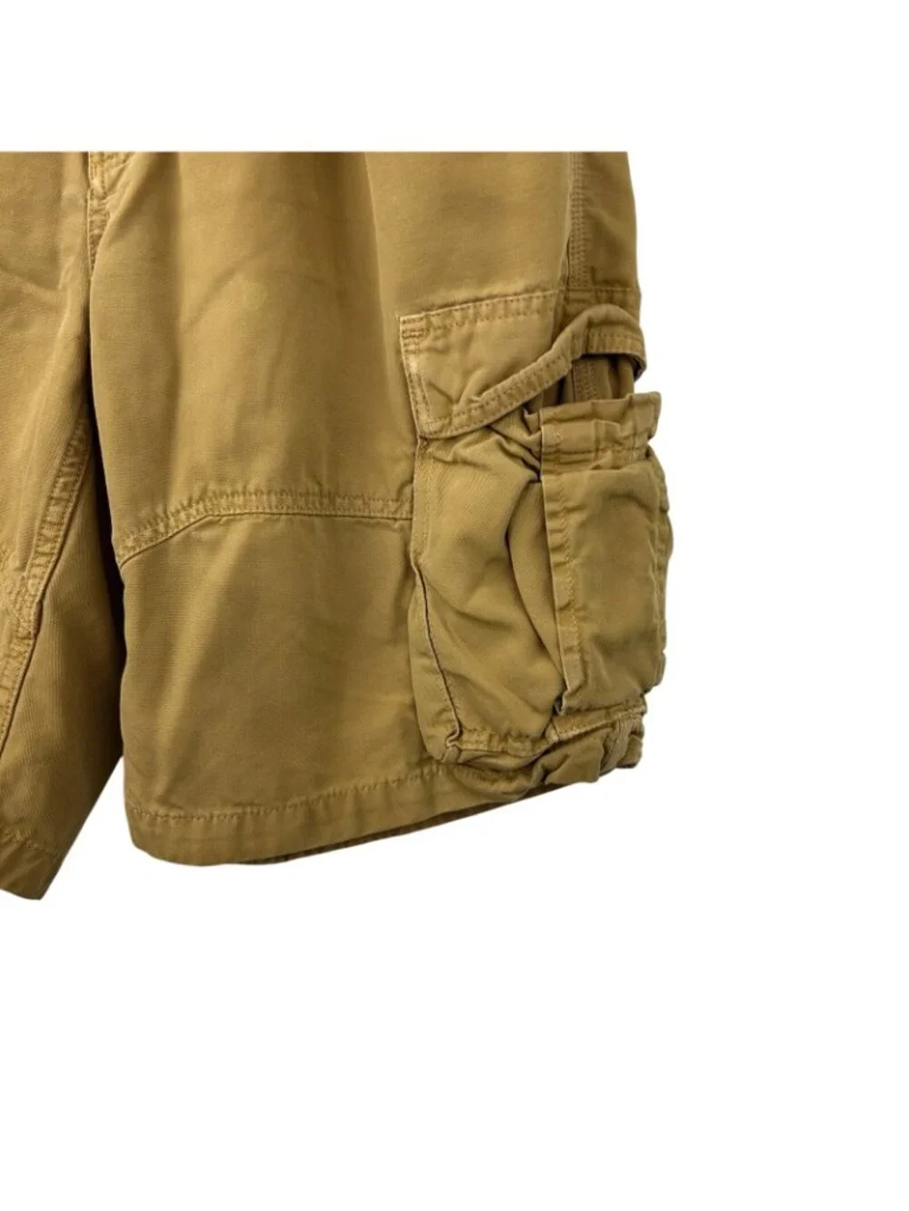 VTG The North Face Cotton Ripstop Cargo Shorts Men's 36R  Gold Hiking Camping